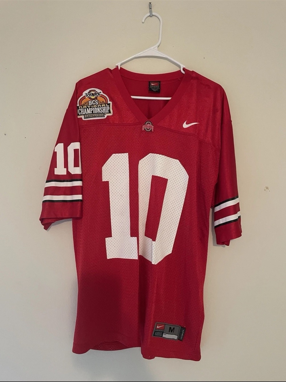 Red Nike Short Sleeve Tee - Collar and Tag